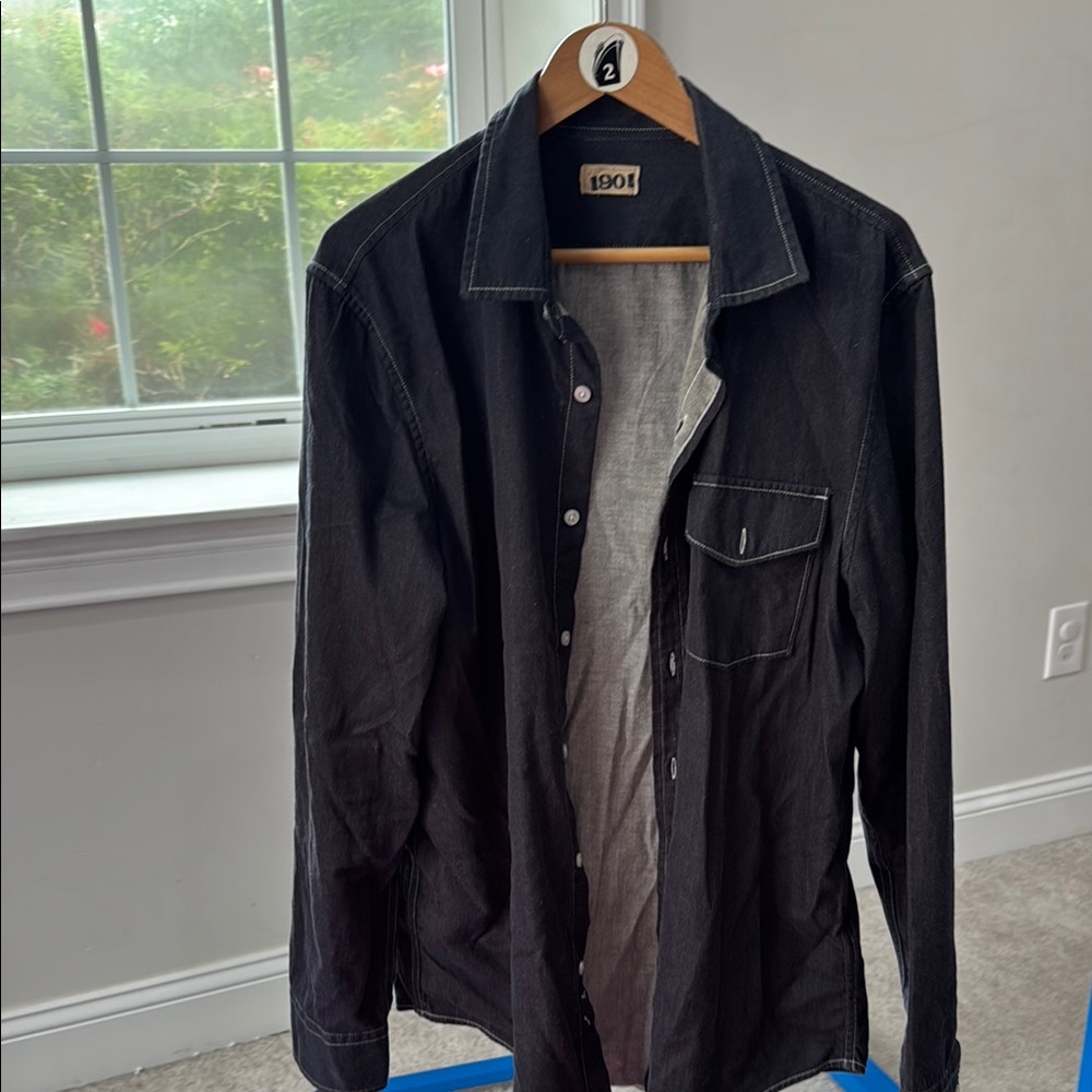 1901 Black Casual Button Down Shirt